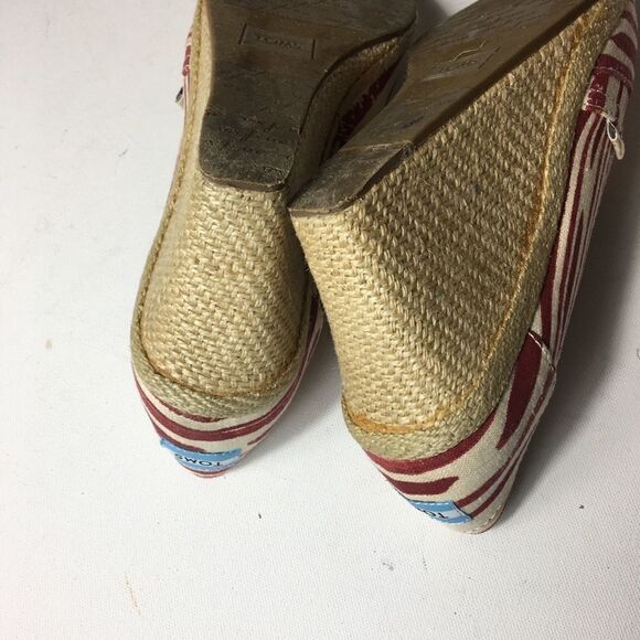Toms open toe Espadrille wedge sandals size 10W - Picture 6 of 9
